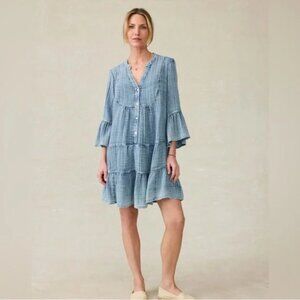 Faherty Dune Cotton Gauze Kasey Midi Dress Size Medium  NEW